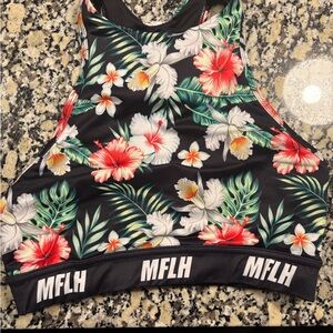 The Chestee x MFLH Black Floral Sports Bra